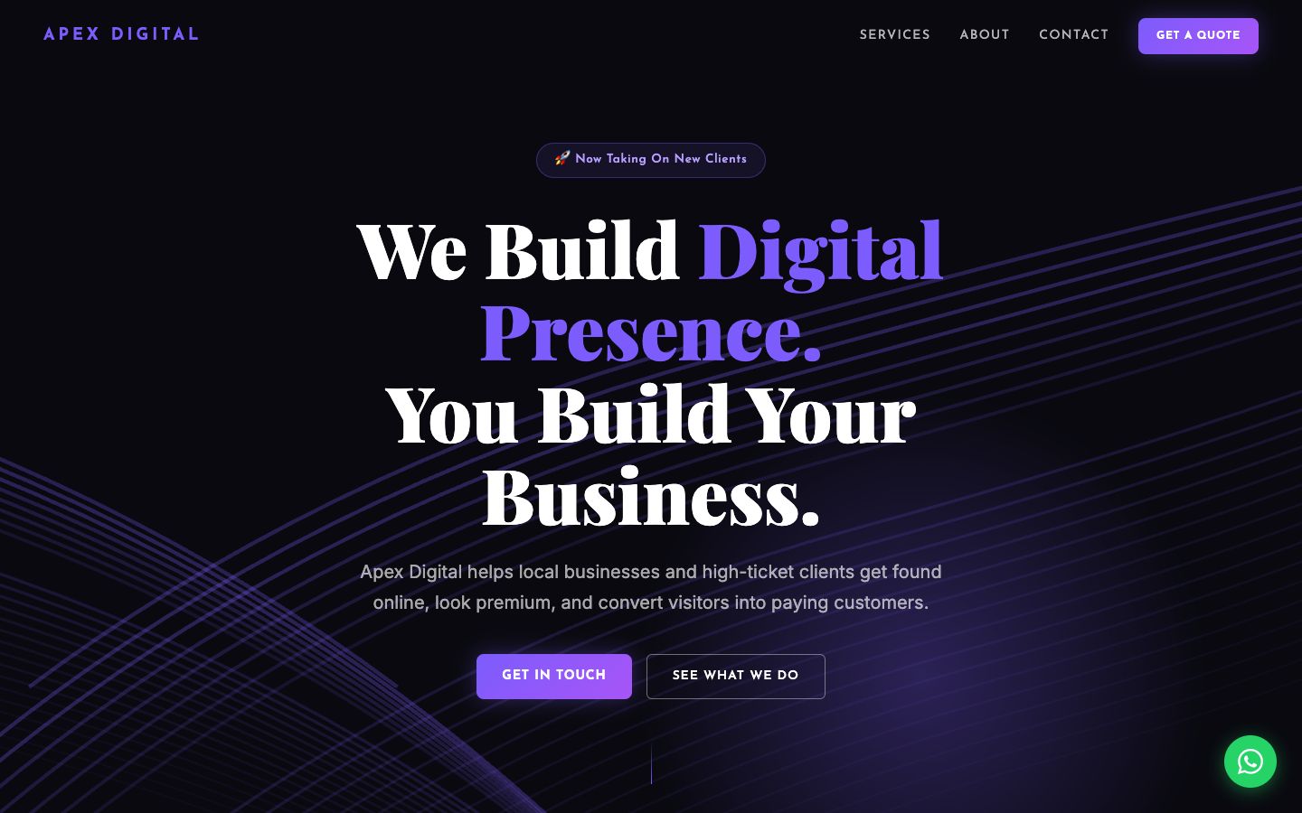 Apex Digital website screenshot